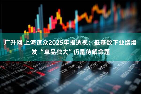 广升网 上海谊众2025年报透视：低基数下业绩爆发 “单品独大”仍是待解命题